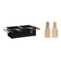 DKD Home Decor Raclette Negro Metal y Rubberwood 10 x 6 x 25 cm
