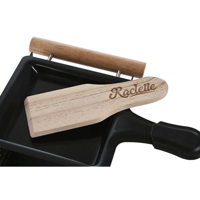 DKD Home Decor Raclette Negro Metal y Rubberwood 10 x 6 x 25 cm