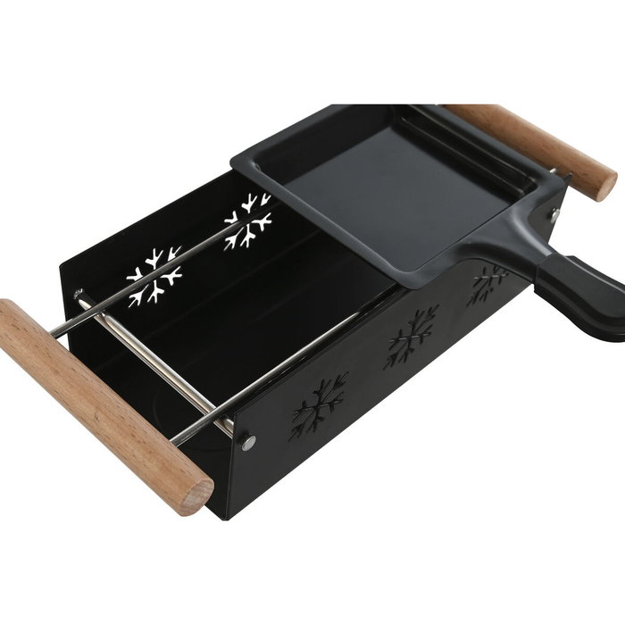 DKD Home Decor Raclette Negro Metal y Rubberwood 10 x 6 x 25 cm