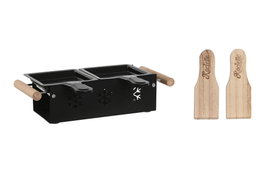 DKD Home Decor Raclette Metal y Rubberwood Negro
