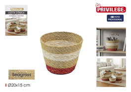 Inde Cesta Almacenaje Cónica Seagrass 20 cm (24 Unidades)