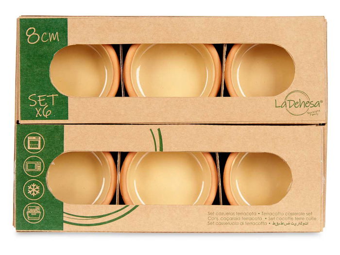 La Dehesa Set 6 Cazuelas Barro 8 cm Color Mostaza (Set de 10)