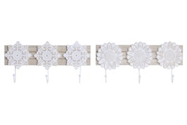 DKD Home Decor Perchero de Pared Mandala Flor Surtido de 2