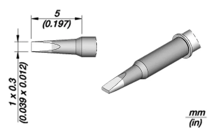 JBC TOOLS Punta de Soldadura Tipo Destornillador Nano 1x0,3mm