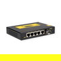 ROLINE Industrie 21.13.1162 Switch Gigabit Ethernet PoE con 5 Puertos RJ-45 10/100/1000 y 1 Ranura SFP, Montaje Carril DIN, Carcasa Metal Negro