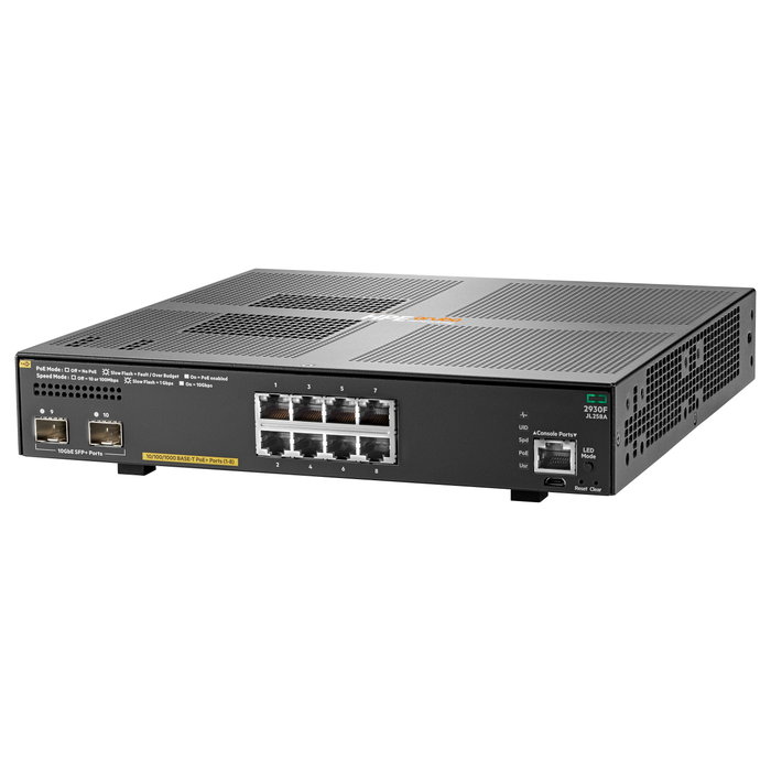 HP Enterprise Aruba 2930F 8G PoE+ 2SFP+ Switch