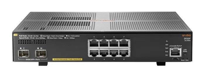 HP Enterprise Aruba 2930F 8G PoE+ 2SFP+ Switch