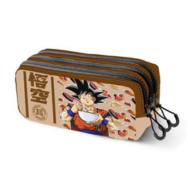 Dragon Ball Estuche Portatodo FAN 2.2 Goku Foodie Escolar 3 Compartimentos Color Marrón