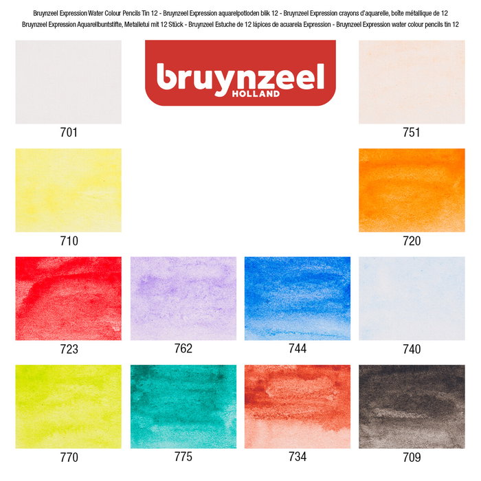 Bruynzeel Estuche de 12 lápices de acuarela Expression Bruynzeel Estuche de 12 lápices de acuarela Expression