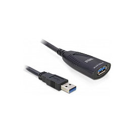 DeLOCK Cable USB 3.0 Activo Extensión 5 Metros, Conectores Macho Hembra, Negro, USB 3.2 Gen 1