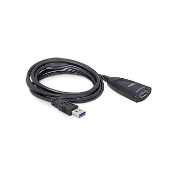 DeLOCK Cable USB 3.0 Activo Extensión 5 Metros, Conectores Macho Hembra, Negro, USB 3.2 Gen 1