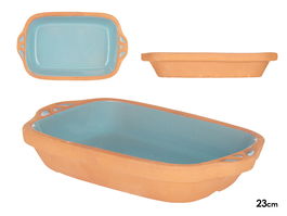 La Dehesa Cazuela Barro Rectangular Asas 23 cm Turquesa (Set de 8)