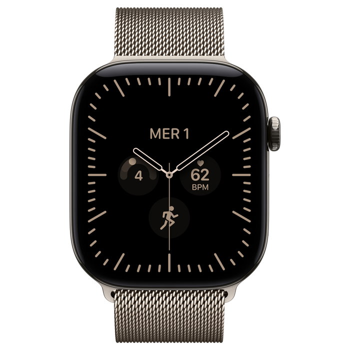 Apple Watch Series 12 GPS + Cellular 46mm Titanio natural con Bucle milanés natural - M/L
