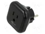 GOOBAY Adaptador de Viaje con Toma de Tierra, Negro