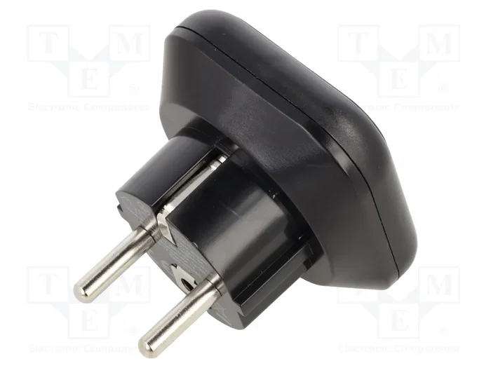GOOBAY Adaptador de Viaje con Toma de Tierra, Negro