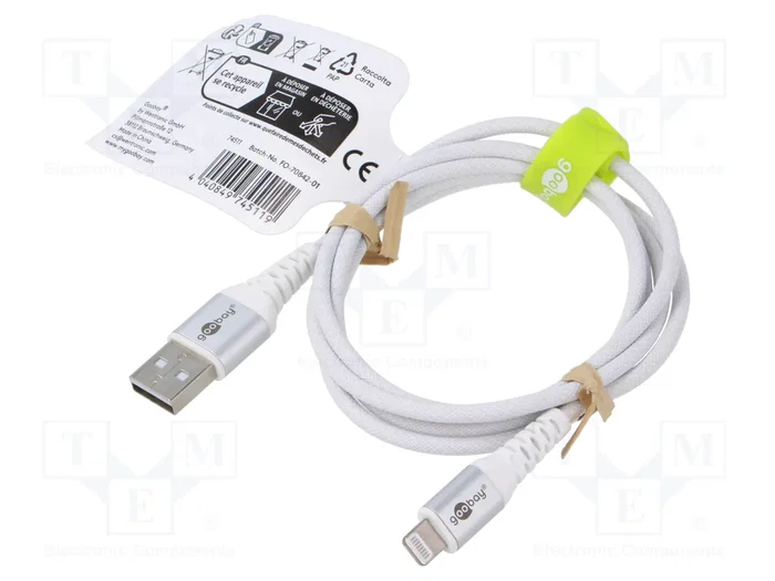 GOOBAY Cable USB A a Apple Lightning de 1m, 60W GOOBAY Cable USB A a Apple Lightning de 1m, 60W