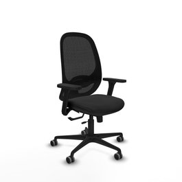 PIQUERAS Y CRESPO Silla de oficina Cilanco con mecanismo Sincro/Traslack, Brazos 3D y tapizado en Similpiel Negro