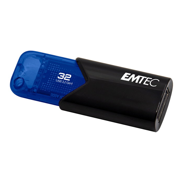 Emtec B110 Pendrive USB 3.2 Click Easy, 32 GB, Negro/Azul, con interfaz USB tipo A, velocidad de lectura de 20 MB/s Emtec B110 Pendrive USB 3.2 Click Easy, 32 GB, Negro/Azul, con interfaz USB tipo A, velocidad de lectura de 20 MB/s