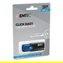 Emtec B110 Pendrive USB 3.2 Click Easy, 32 GB, Negro/Azul, con interfaz USB tipo A, velocidad de lectura de 20 MB/s