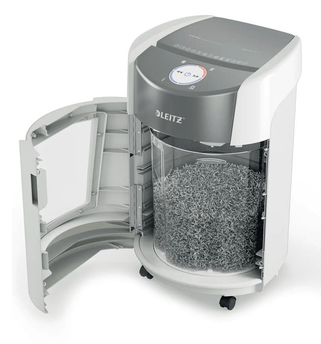 LEITZ IQ OptiMax Small Office 350 Destructora de papel Microcorte P-5, Blanco LEITZ IQ OptiMax Small Office 350 Destructora de papel Microcorte P-5, Blanco