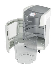 LEITZ IQ OptiMax Small Office 350 Destructora de papel Microcorte P-5, Blanco