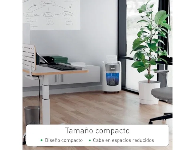 LEITZ IQ OptiMax Small Office 350 Destructora de papel Microcorte P-5, Blanco LEITZ IQ OptiMax Small Office 350 Destructora de papel Microcorte P-5, Blanco