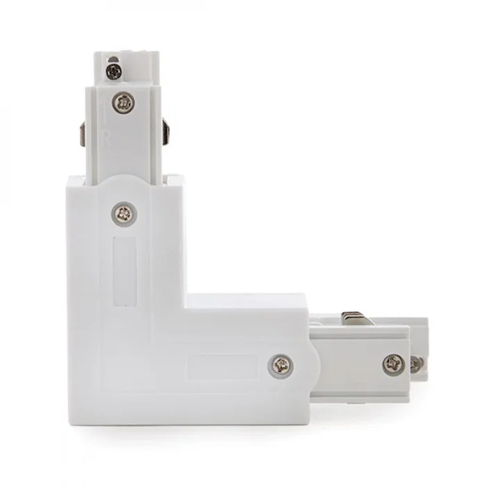 Conector L Carril Trifásico Blanco Conector L Carril Trifásico Blanco