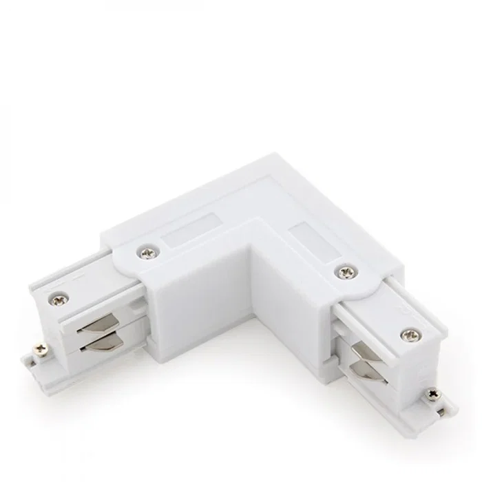 Conector L Carril Trifásico Blanco Conector L Carril Trifásico Blanco