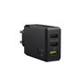 Green Cell Cargador CHARGC03 de 30 W con 3 Puertos USB Negro