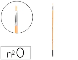 Liderpapel Pincel Óleo y Acrílica N° 0 Punta Plana Cerdas Certificado FSC