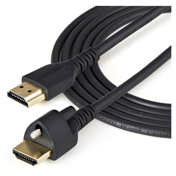 StarTech.com Cable HDMI 1 m, 4K 60Hz HDR, HDMI 2.0 High Speed con Ethernet y Tornillos de Bloqueo - HDMM1MLS