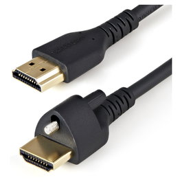 StarTech.com Cable HDMI 1 m, 4K 60Hz HDR, HDMI 2.0 High Speed con Ethernet y Tornillos de Bloqueo - HDMM1MLS