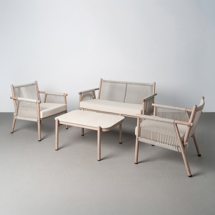 Conjunto Jardín Salina Acero-Rattán Pe 1 cm