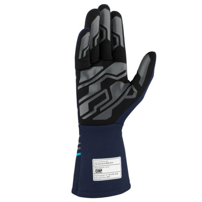 Omp IB0-0777-B01-244-S Guantes Deportivos Omp Sport Fia 8856-2018 My2025 Navy Azul - Cyan Talla S