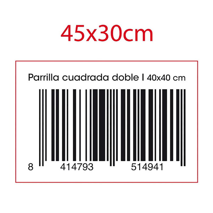 Parrilla Doble Acero Prepara Bbq Quid 40x40 cm (5 Unidades) Parrilla Doble Acero Prepara Bbq Quid 40x40 cm (5 Unidades)