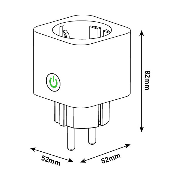 ENTAC Adaptador de enchufe con WiFi y medidor de potencia ES-SSAPM-WIBLE Blanco