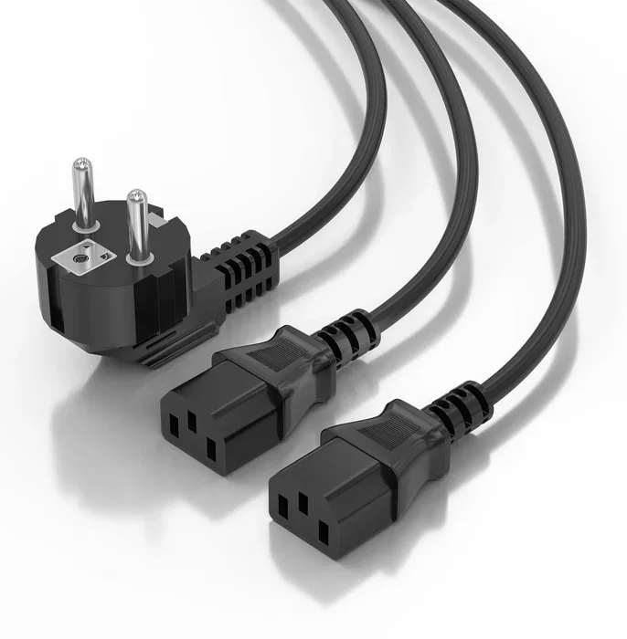 Aisens Cable de Alimentación CPU CEE7/7 a 2x C13, 3m, Negro