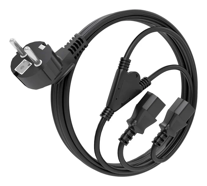 Aisens Cable de Alimentación CPU CEE7/7 a 2x C13, 3m, Negro