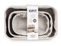 Kipit Set de 3 Organizadores de Bambú Blanco Natural, 3 Tamaños (Grande 24x15x11 cm, Mediano 20x12x9 cm, Pequeño 17x10x7 cm) (Set de 12)
