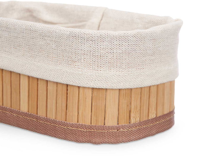 Kipit Set de 3 Organizadores de Bambú Blanco Natural, 3 Tamaños (Grande 24x15x11 cm, Mediano 20x12x9 cm, Pequeño 17x10x7 cm) (Set de 12)