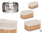 Kipit Set de 3 Organizadores de Bambú Blanco Natural, 3 Tamaños (Grande 24x15x11 cm, Mediano 20x12x9 cm, Pequeño 17x10x7 cm) (Set de 12)