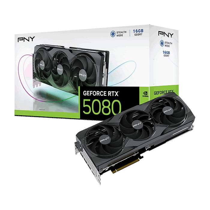 PNY GeForce RTX 5080 16GB GDDR7 Triple Fan PCI Express x16 5.0 Tarjeta Gráfica