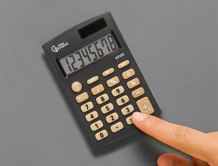 Liderpapel xf05 Calculadora de Bolsillo 8 Dígitos Solar y Pila Color Negro 98x62x8 mm