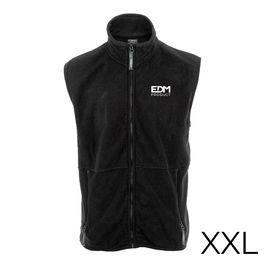 Edm Chaleco Forro Polar Fleece 280g/m² Negro Talla XXL 100% Poliéster con Cremallera Bordado
