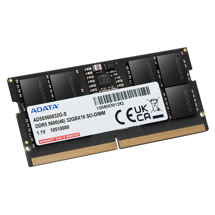 ADATA AD5S560032G-S 32 GB DDR5 5600 MHz SO-DIMM Negro ADATA AD5S560032G-S 32 GB DDR5 5600 MHz SO-DIMM Negro