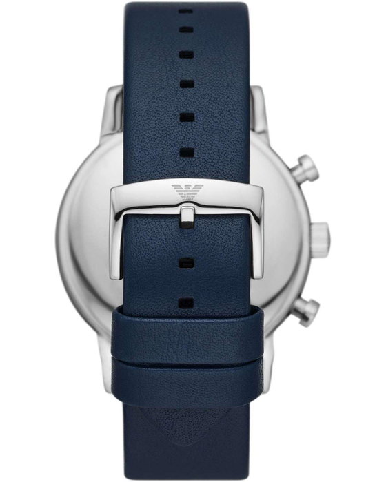 Armani AR11451 Reloj para Hombre con Esfera Azul y Correa de Cuero