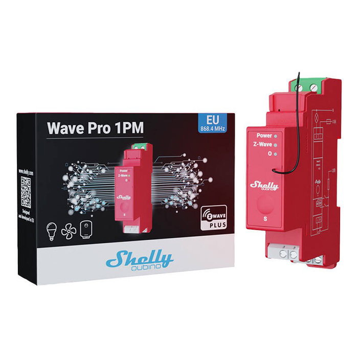 Shelly Qubino Wave PRO 1PM Relé de estado sólido 16A Z-Wave