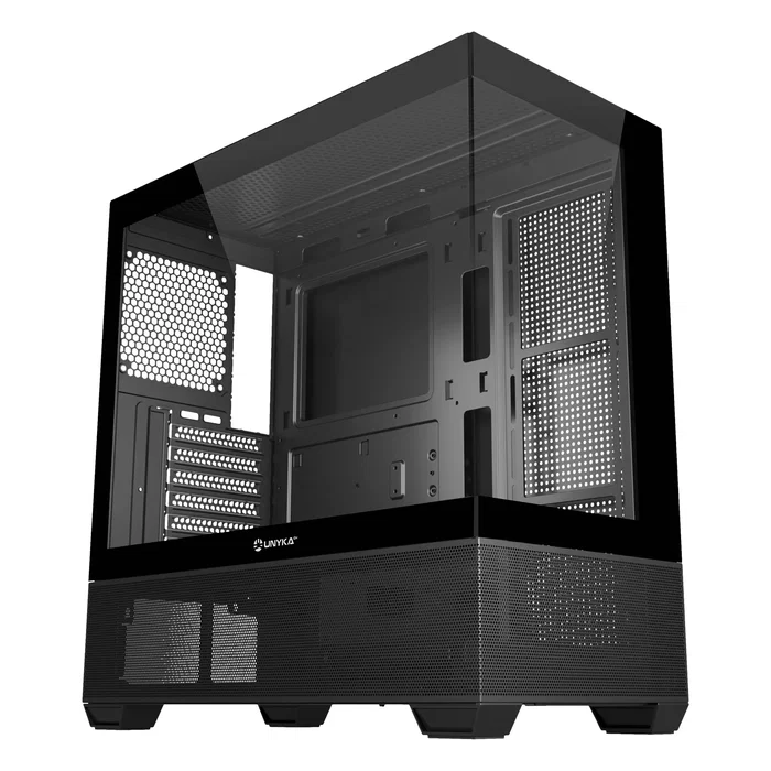 UNYKAch Revelat Midi Torre ATX Negra para Gaming - Paneles Frontal y Lateral de Vidrio Templado - 1x USB-C 3.2 Gen 2 - Compatible con GPU hasta 425 mm y Placas ATX/micro-ATX/ITX
