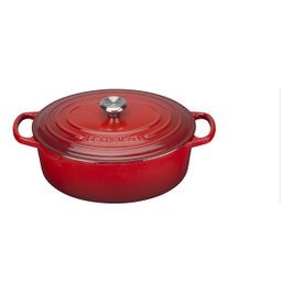 Le Creuset 21178270602430 Bräter oval Signature de hierro fundido, 27 cm, 4.1 L, kirschrot rojo, apto para horno y lavavajillas