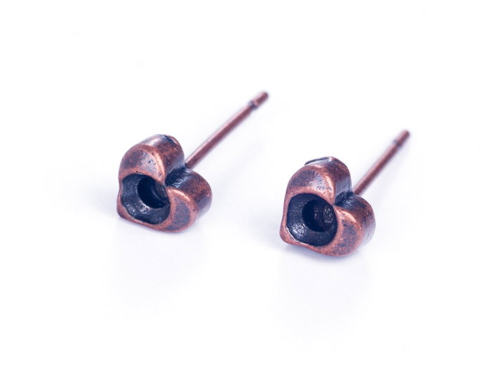 Innspiro Pendiente metálico corazón cobrizo envejecido para Xilion 3mm Innspiro Pendiente metálico corazón cobrizo envejecido para Xilion 3mm